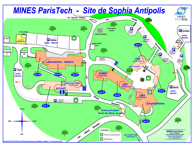  Plan du site de Sophia Antipolis, http://www.sophia.mines-paristech.fr/informations/plans.html