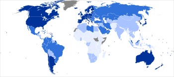  Carte du monde selon l'IDH (classification 2011), Wikipdia: Human_Development_Report_Quartiles.svg