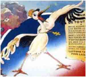   La Grande Cigogne  nationale ,  dans La Bte est morte, de Calvo, http://michel.mahler.free.fr/DossierBD/Dessins/Calvo_cigogne.jpg