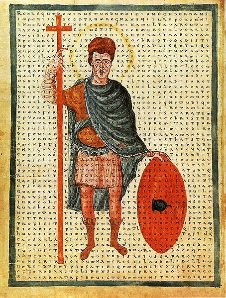 Miniature contemporaine de l'cole de Fulda datant de 826 et reprsentant Louis le Pieux, http://fr.wikipedia.org/wiki/Louis_le_Pieux