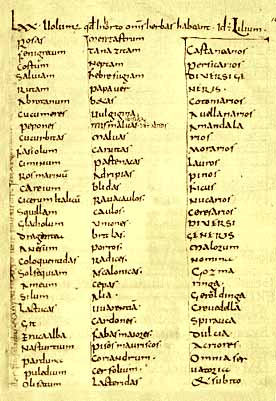  Extrait du capitulaire des Villis, http://fr.wikipedia.org/wiki/Fichier:Capitulare_de_villis_vel_curtis_imperii_LXX.jpg