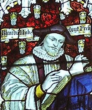 Reprsentation de Richard Hakluyt sur un vitrail de la cathdrale de Bristol, http://fr.wikipedia.org/wiki/Fichier:RichardHakluyt-BristolCathedral-stainedglasswindow.jpg