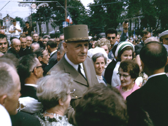 Charles De Gaulle, (1890-1970), lors de son voyage au Qubec  l